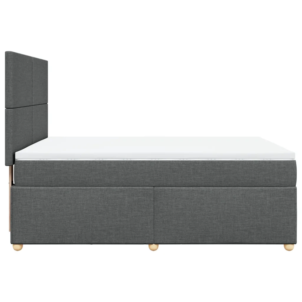 Giroletto a Molle con Materasso Grigio Scuro 160x200 cm Tessuto