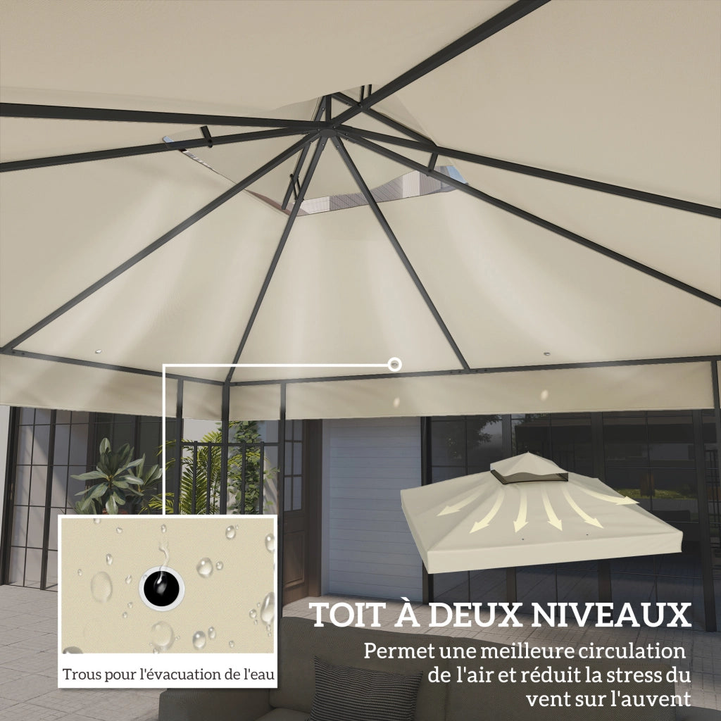 Tenda da giardino 3x3m ¨C zephmum ¨C crema, UPF30+, drenaggio