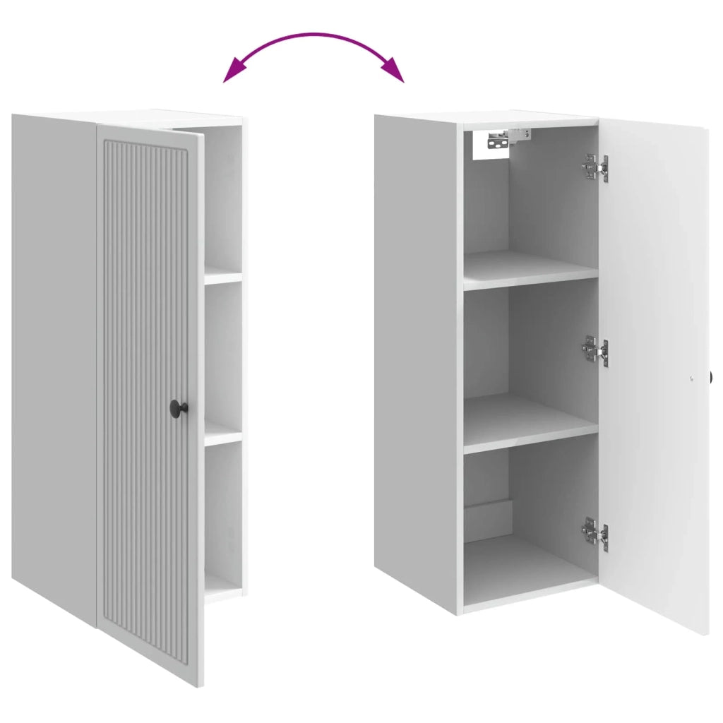 Mobiletto a muro Bianco Lucido 33 x 34,5 x 90 cm