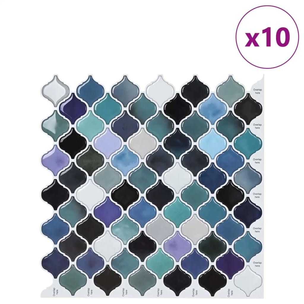 Piastrella Lanturn 10 pz Blu Verde 27 x 27 cm CFW9311031