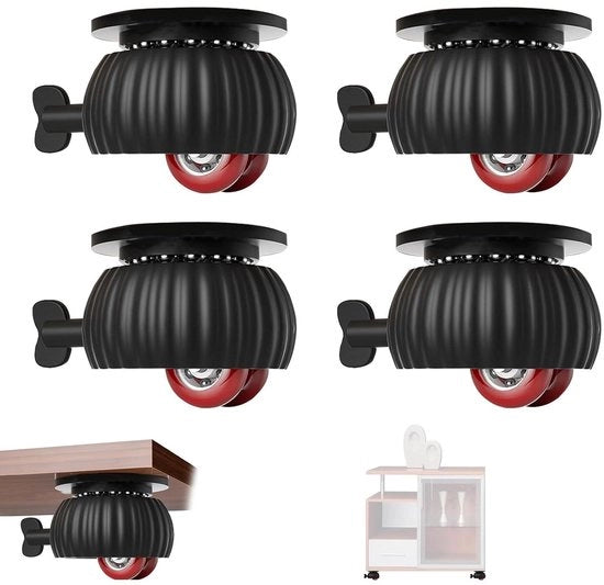 Set di ruote mobili per mobili autoadesive 360 gradi, ideale per mobili di piccole dimensioni - 4 pezzi.
