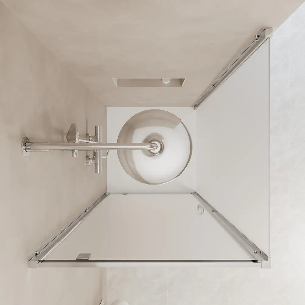 Box doccia 80x100 cm angolare apertura a battente vetro 6mm opaco | Apulia