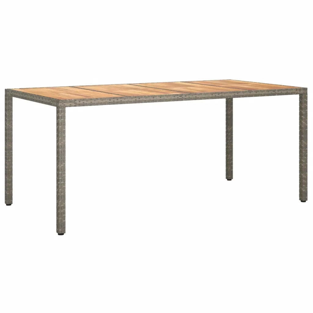 Set da Pranzo da Giardino 7 pz con Cuscini in Polyrattan Grigio