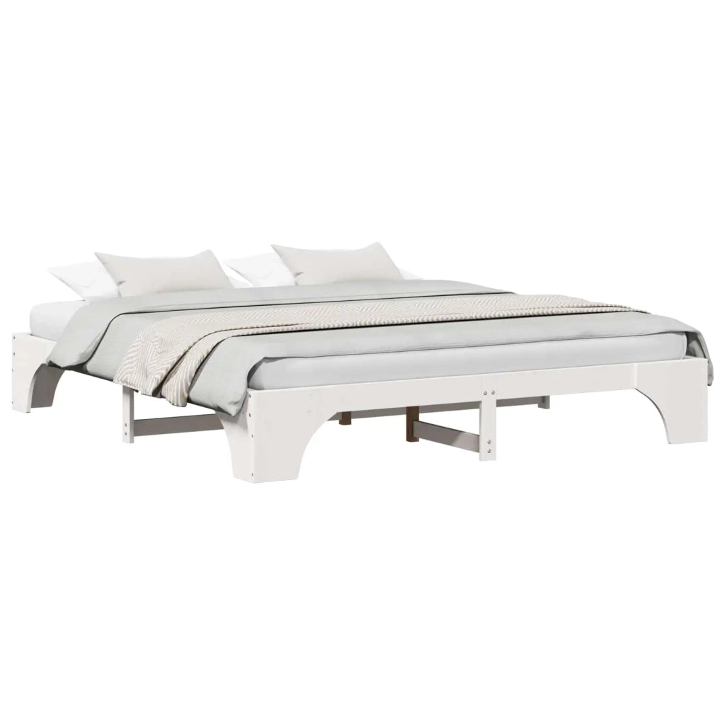 Struttura del letto Bianco 180 x 200 cm Pino massello 872936
