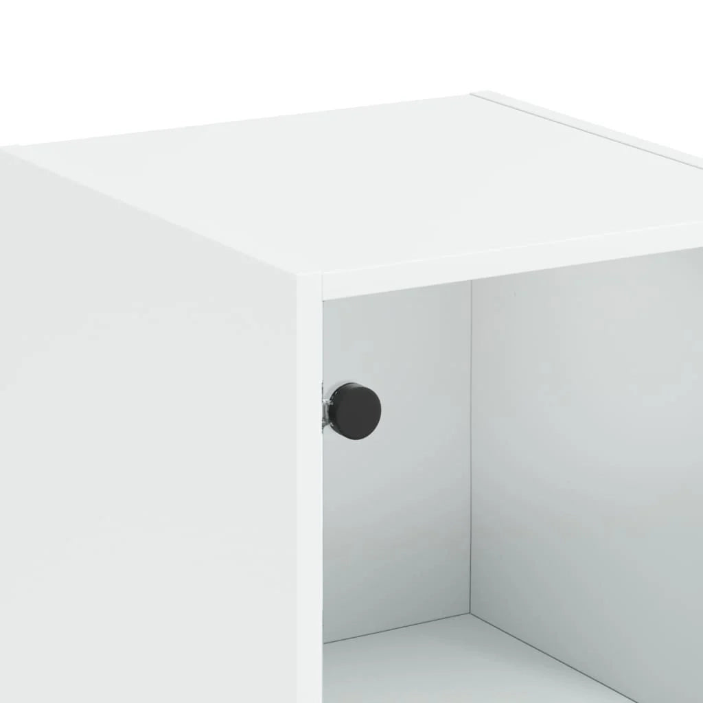 Buffet credenza cassettiera mobiletto mobile contenitore organizer per cucina soggiorno salotto con anta in vetro 35 x 37 x 142 cm bianco 02_0030096