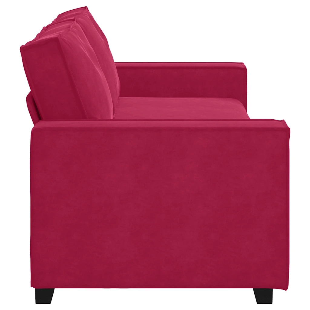 Divano a 3 Posti Rosso Vino 220x78x84 cm in Velluto 4105034