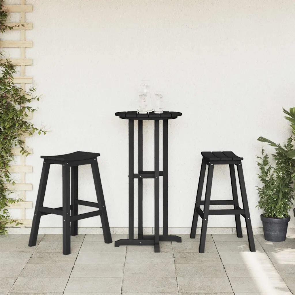 Sgabello da bar 2 pcs Nero 52 x 43 x 73,5 cm HDPE 42006611