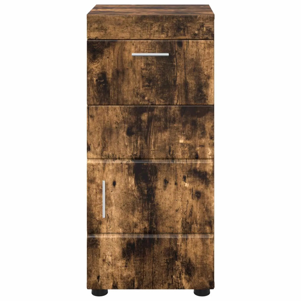 Set di Armadi da Bagno | Armadio da bagno TULUM Rovere fum¨¦ 37 x 31,5 x 82 cm
