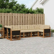 Set di divani da esterno con cuscino 7 pcs Naturale e Beige 3382185