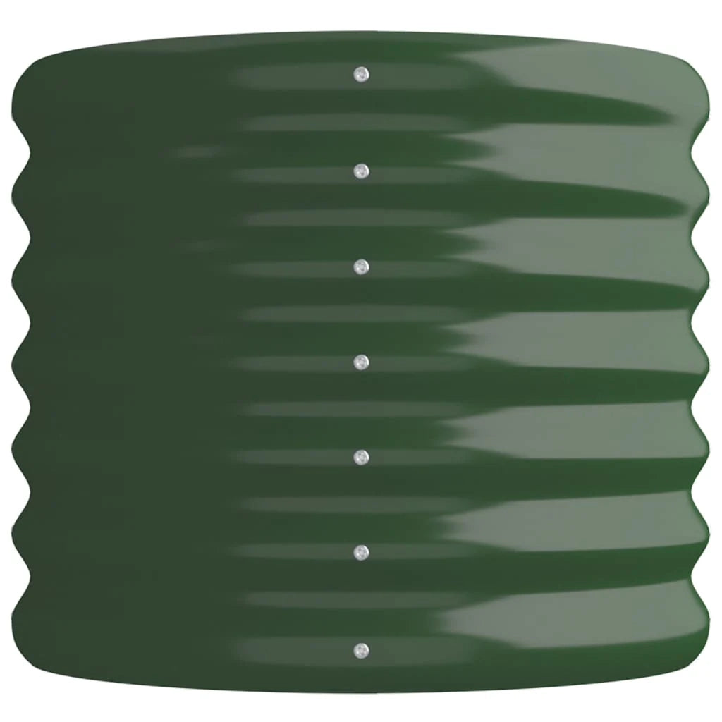 Fioriera rialzata per piante e fiori adatta per terrazze e giardini in acciaio verniciato a polvere 114 x 40 x 36 cm verde 02_0039571