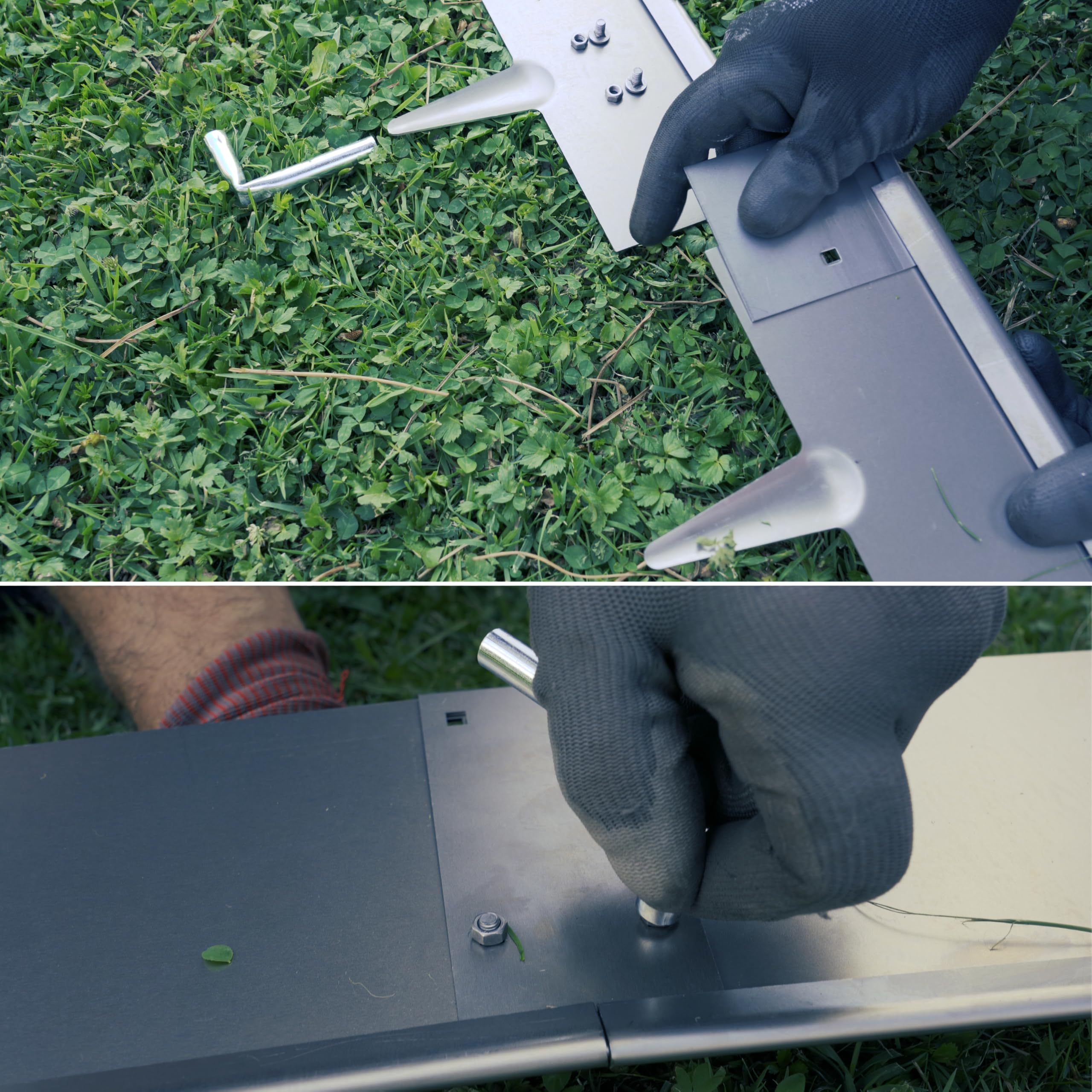 Bordura per Giardino e Orto a Giunzione in Acciaio Zincato 10 Pz da 1m x 200 mm, Bordura per Aiuola, Bordo per Aiuole