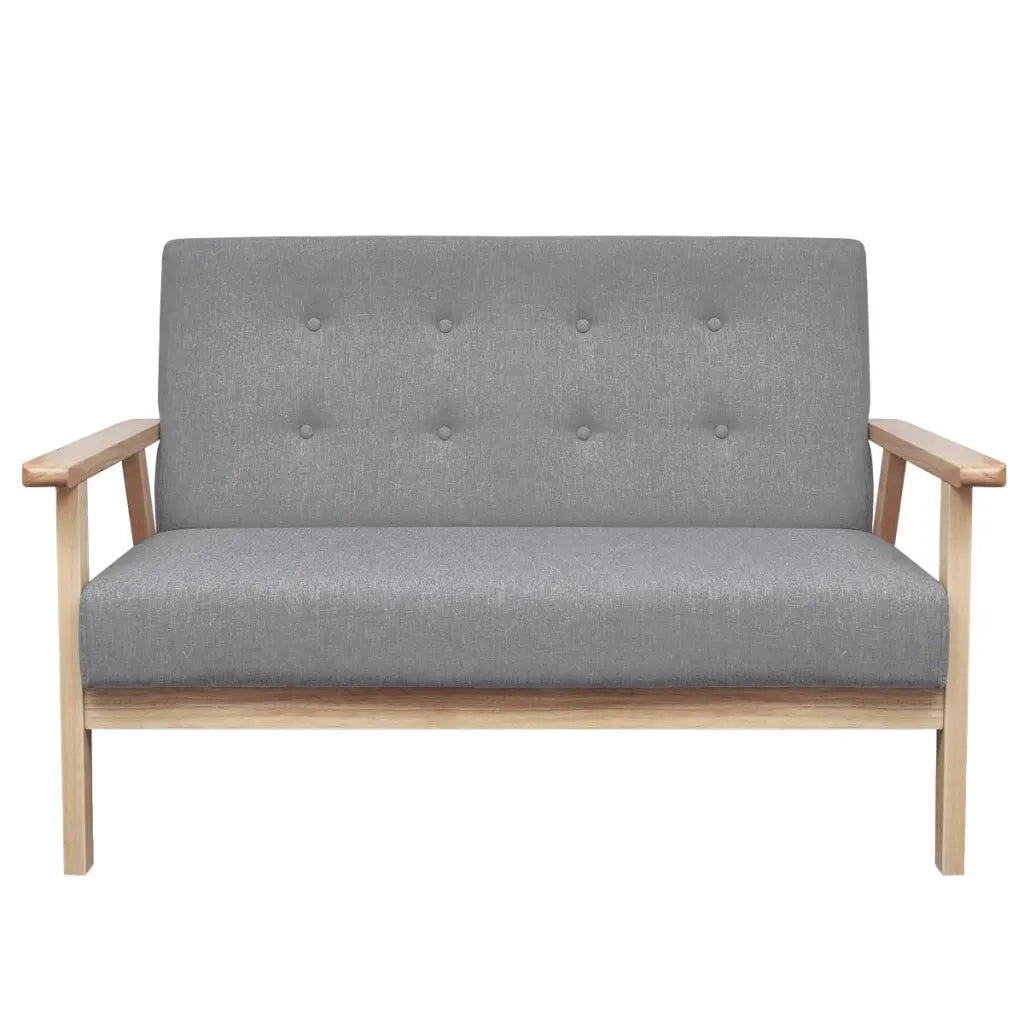 Divano a 2 Posti-Sofa 2 Posti in Stoffa Grigio Chiaro
