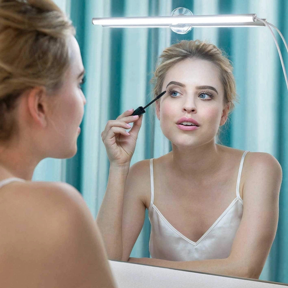 Trade Shop - Lampada Per Specchio Luce Led Per Trucco Applicabile Con Ventose Cavo Usb Makeup -