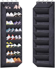 Organizzatore di Scarpe - 8 Livelli - Nero - Spazio di Stoccaggio - Adatto per 24 Paia di Scarpe