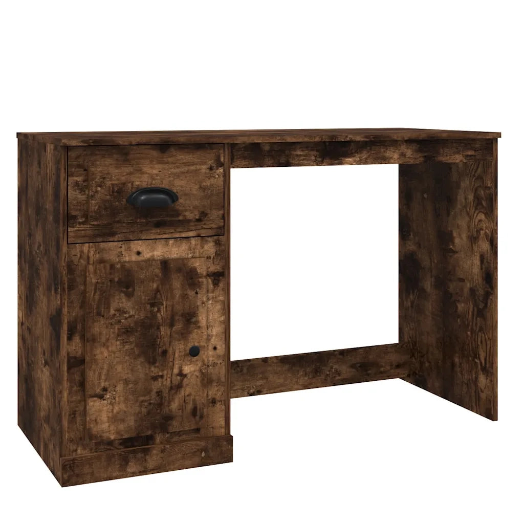 Scrivania | Tavolo da Ufficio Cassetto Rovere Fumo 115x50x75 cm Legno Multistrato