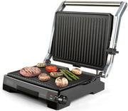 Black+decker bxgr2200e - grill e piastra per grigliare, 2200 w, apertura 180°, piastra antiaderente senza pfoa, 14,5 x 23 cm, coperchio con posizioni inclinabili