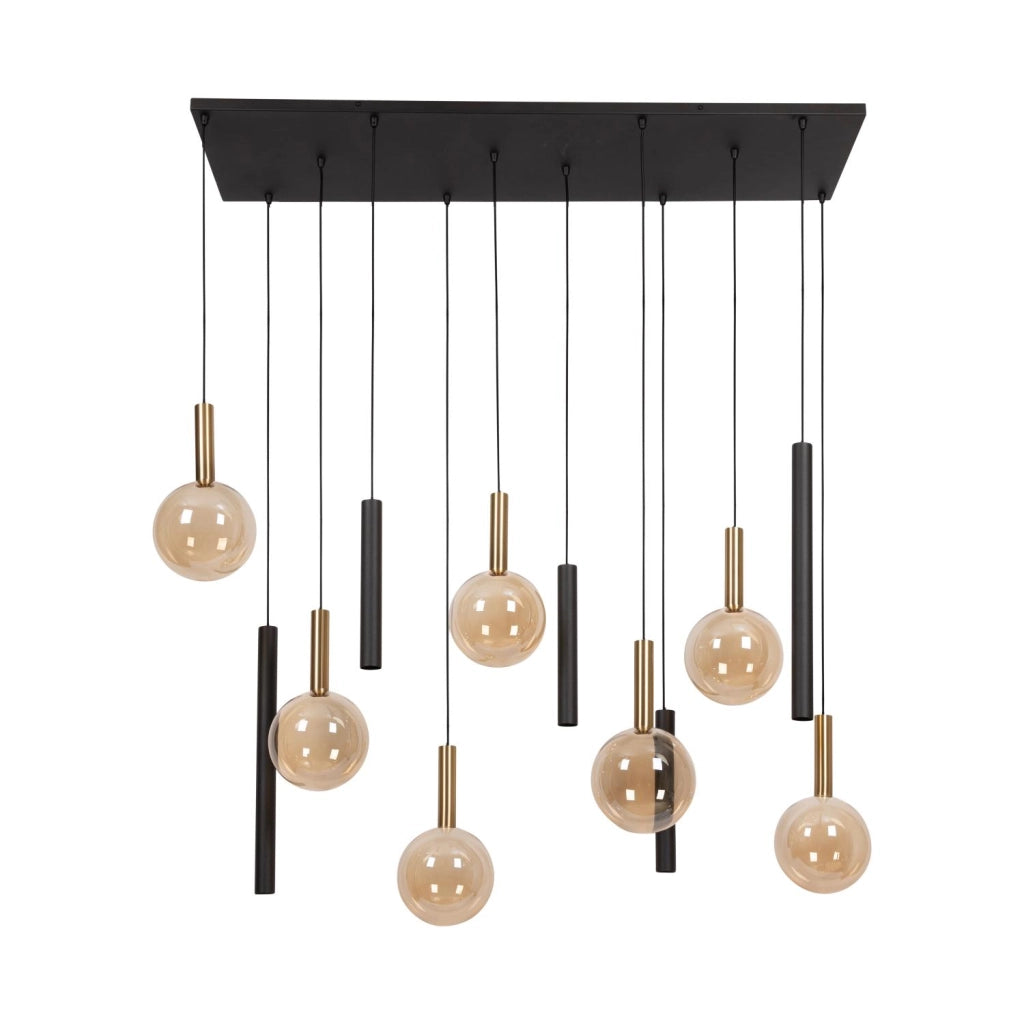 Lampada sospesa JOSIANE 12 luci GU10+G9 nera Lucide
