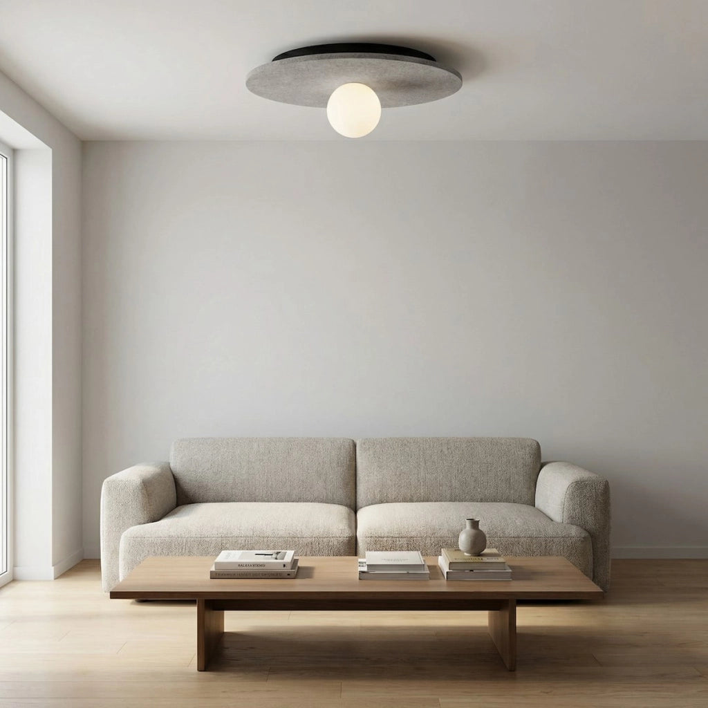 Lampada da soffitto CALMA in feltro grigio