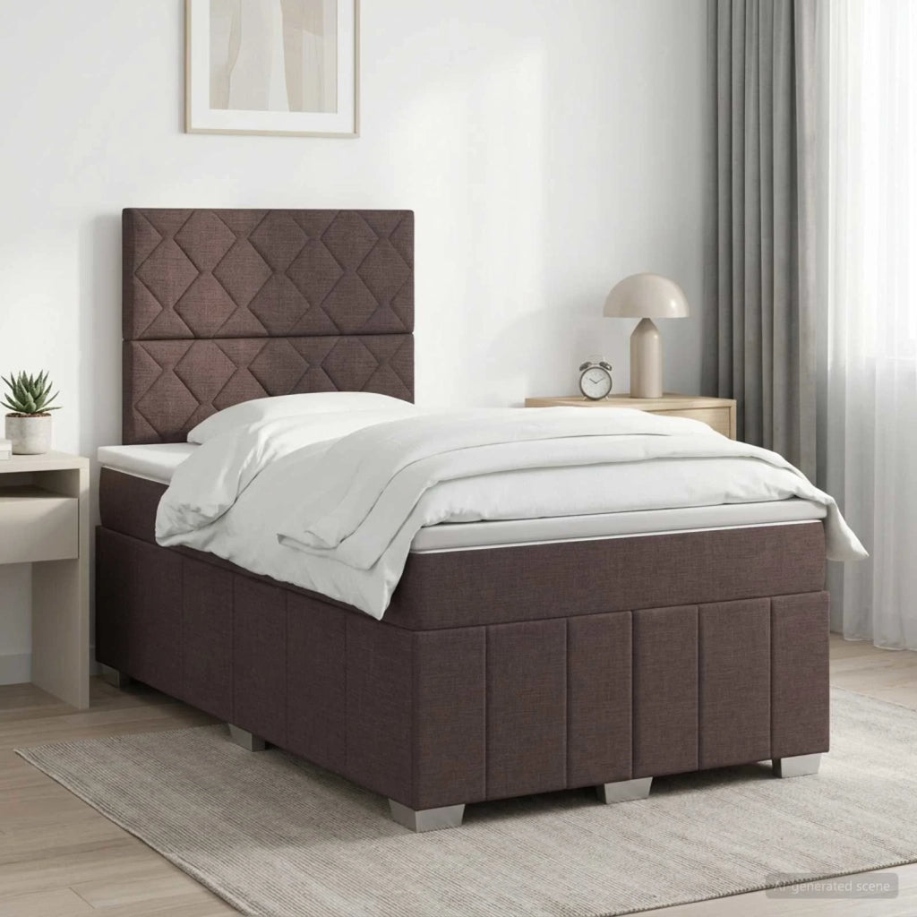 Letto box spring con materasso Marrone Scuro 120 x 200 cm 3454123