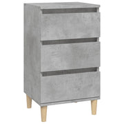 Comodino | Armadio da Notte | Mobiletto da notte Grigio Cemento 40x35x70 cm in Legno Multistrato