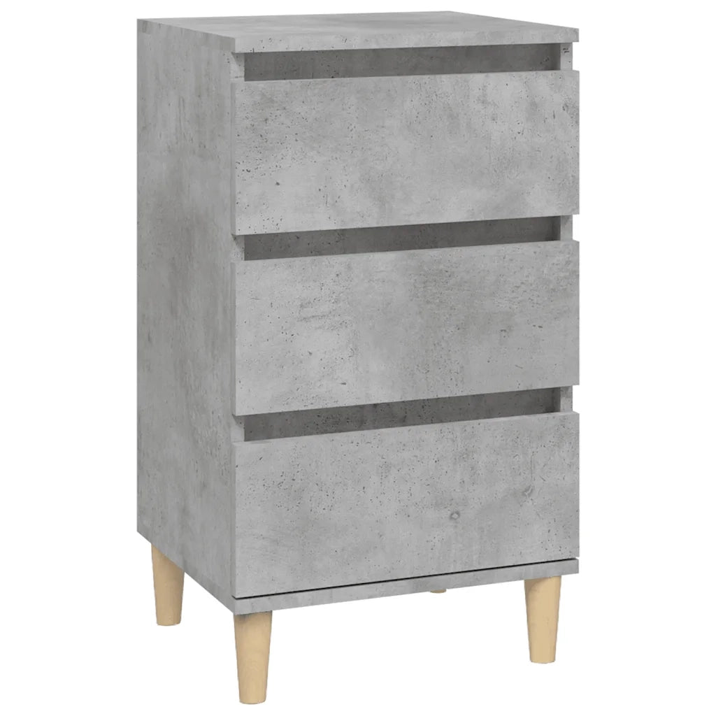 Comodino | Armadio da Notte | Mobiletto da notte Grigio Cemento 40x35x70 cm in Legno Multistrato