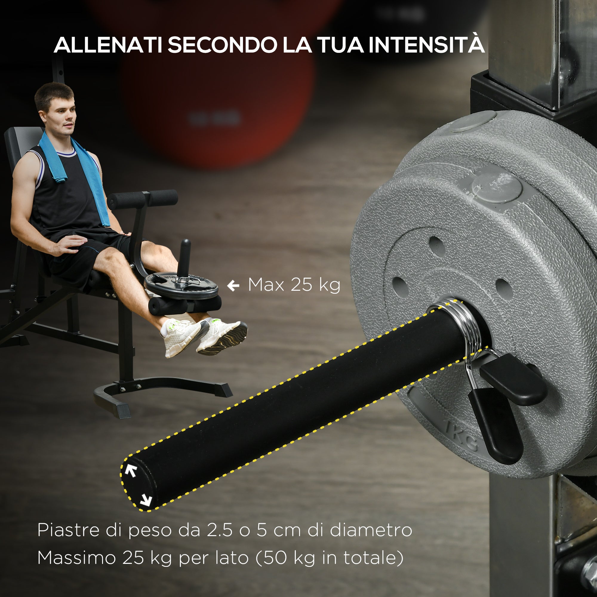 Stazione Fitness Multifunzione 152x105x212 cm in Acciaio Nero