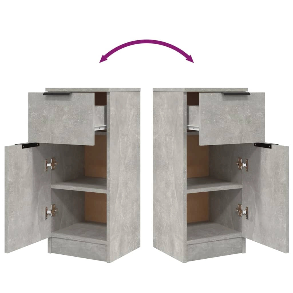 Buffet credenza cassettiera armadio mobile contenitore organizer per cucina soggiorno salotti set da 2 30 x 30 x 70 cm legno ingegnerizzato grigio 02_0036844