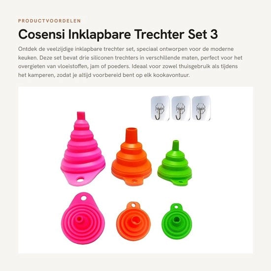 Set di Treccia in Silicone Inclinabile a 3 Pezzi - Resistente al Calore - BPA Libero - Con Ganci - Spazia Risparmia