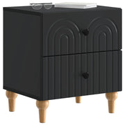 Set di 2 Comodini | Armadio da Notte | Mobiletto da notte con cassetto Nero 43 x 34,5 x 48 cm