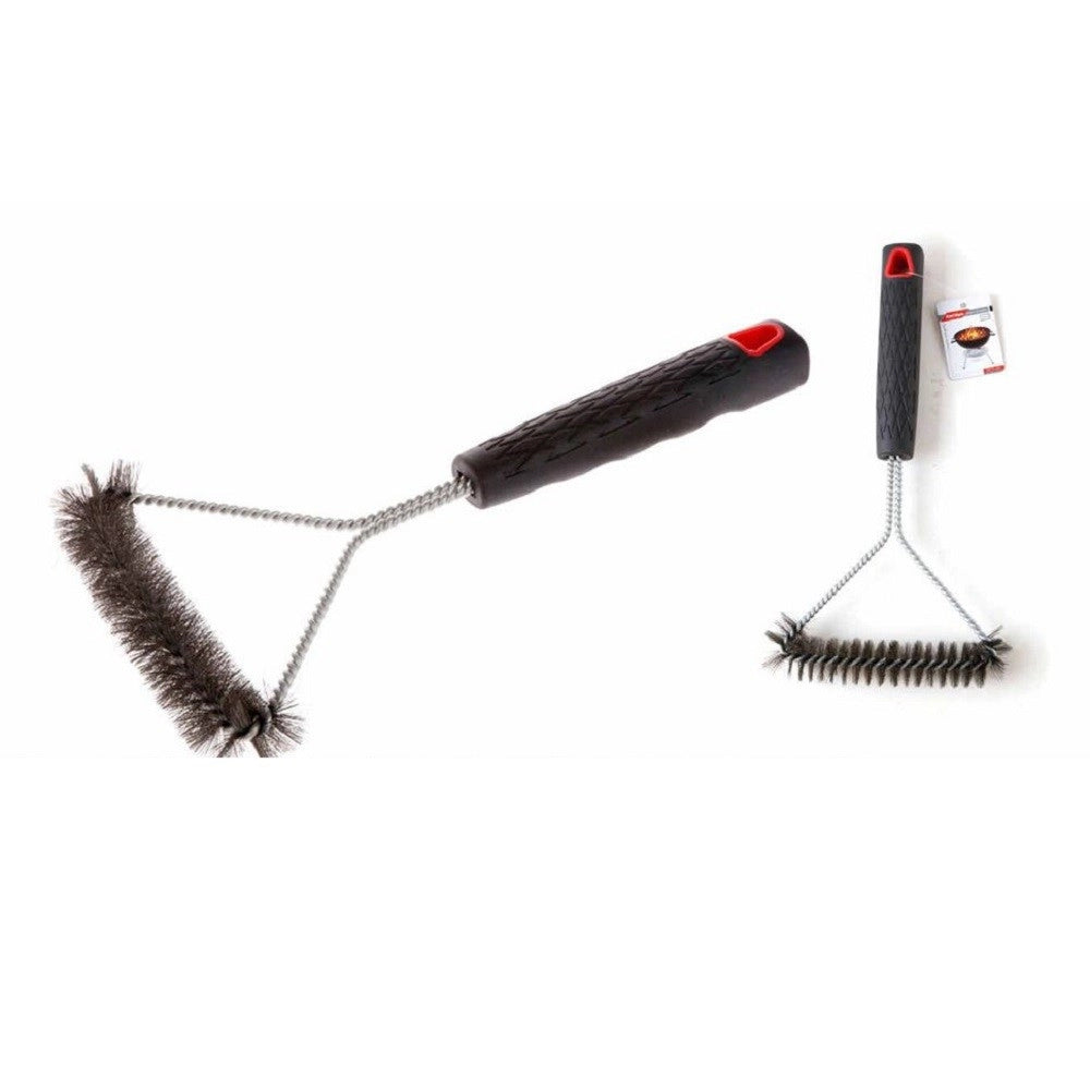 Trade Shop - Spazzola Barbecue Per La Pulizia Della Griglia Triangolare Setole Acciaio 2406325 -