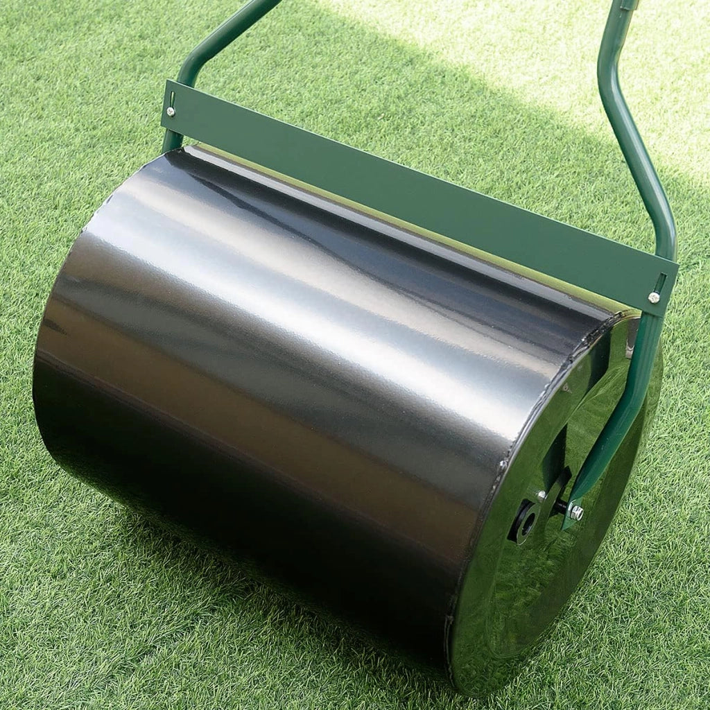 Rullo da Giardino, Rullo per Prato con Manico a Forma di U e Tappo Rimovibile, Rullo Riempibile con Acqua e Sabbia,Larghezza 50 cm, Diametro: 40 cm, Volume Vano 60 L
