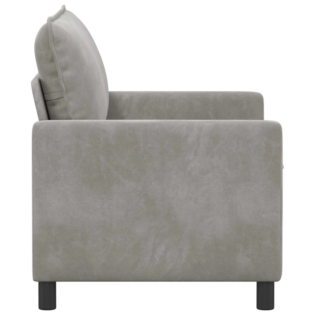 Divano Grigio Chiaro 126 x 81 x 87,5 cm Velluto 42028797