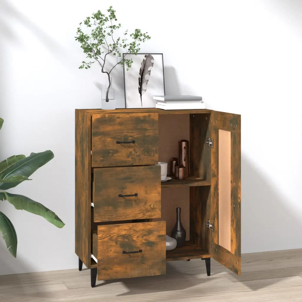 Credenza | Madia | Buffet da pranzo | Armadio da pranzo Rovere Fumo 69,5x34x90 cm in Legno Multistrato