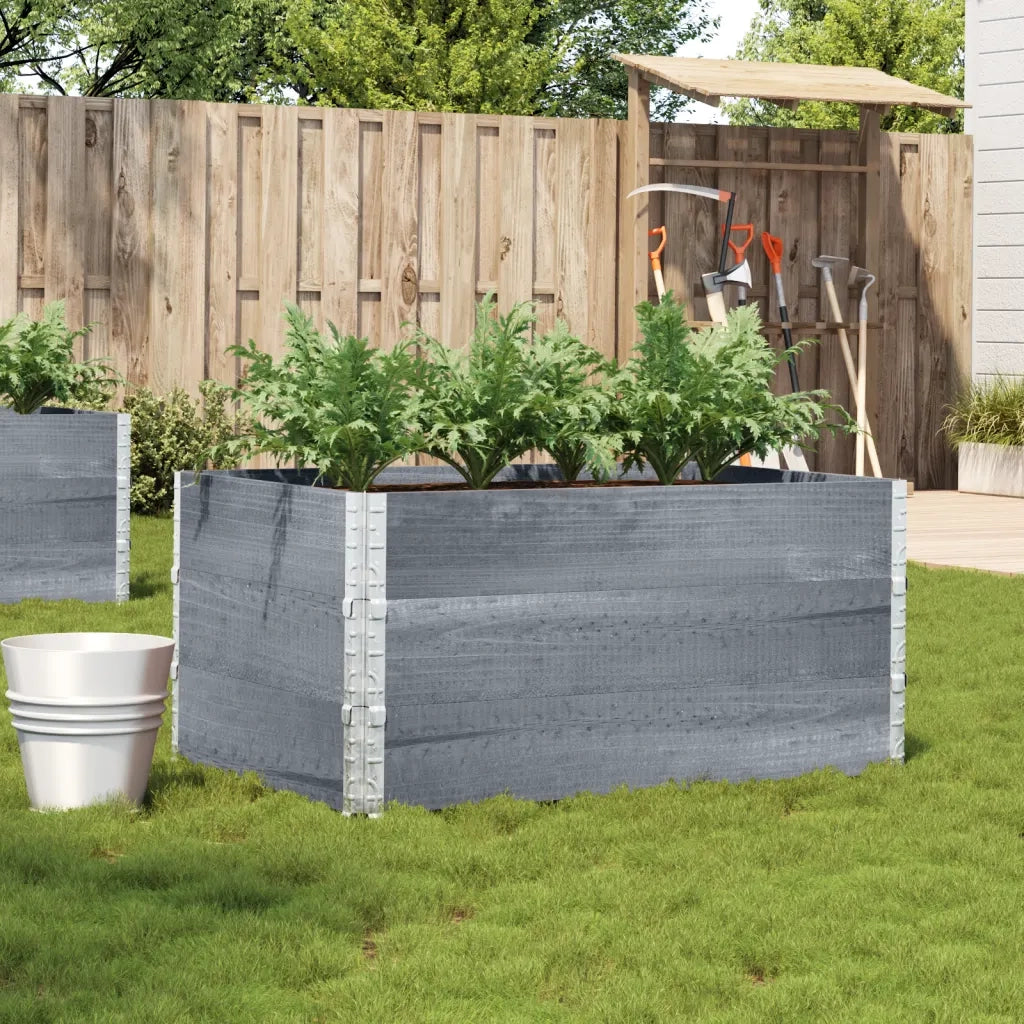 vidaXL Fioriera da Giardino Grigia 120x80 cm Legno Massello di Pino