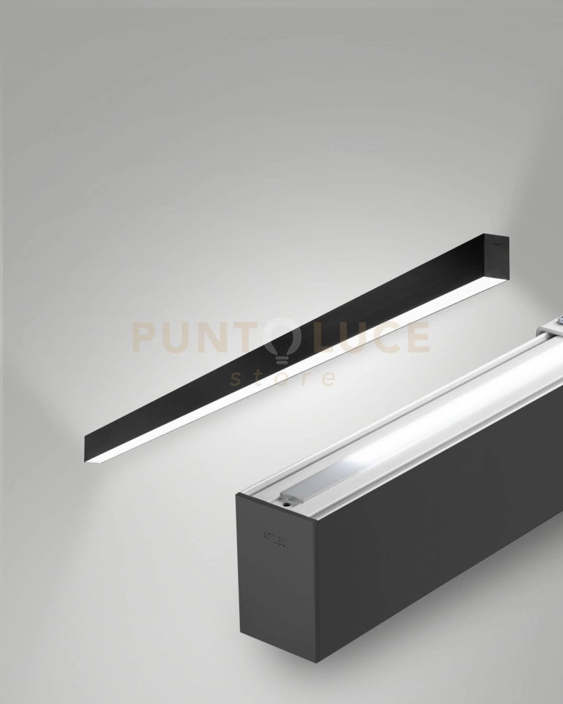 MILLET PROFILO DA PARETE DOPPIA EMISSIONE NERO WW OPALE ON/OFF IP40 100CM 4000K 3580+1440LM 23/15W
