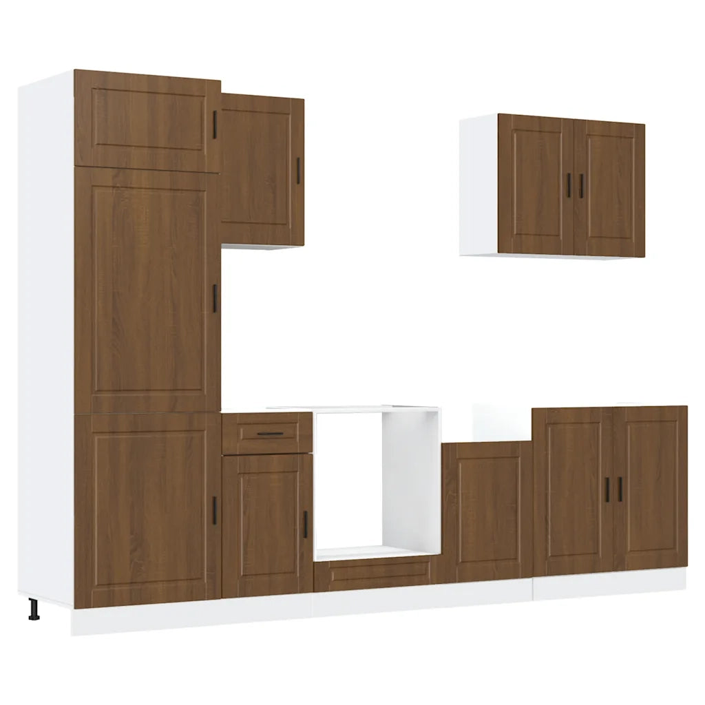 Set Mobili da Cucina 7 pz Porto Rovere Marrone in Truciolato 3314788