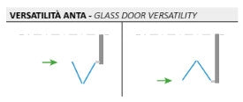 Box Sopravasca con 2 Ante Pieghevoli in Vetro trasparente Telaio alluminio Cromato - Misura: 78-80 x H 150 cm - dx