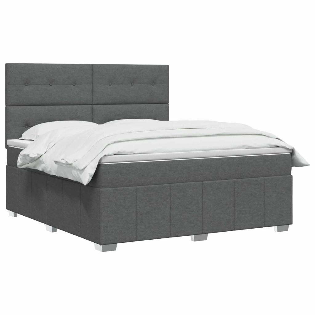 Letto box spring con materasso Grigio Scuro 140 x 200 cm 3454156