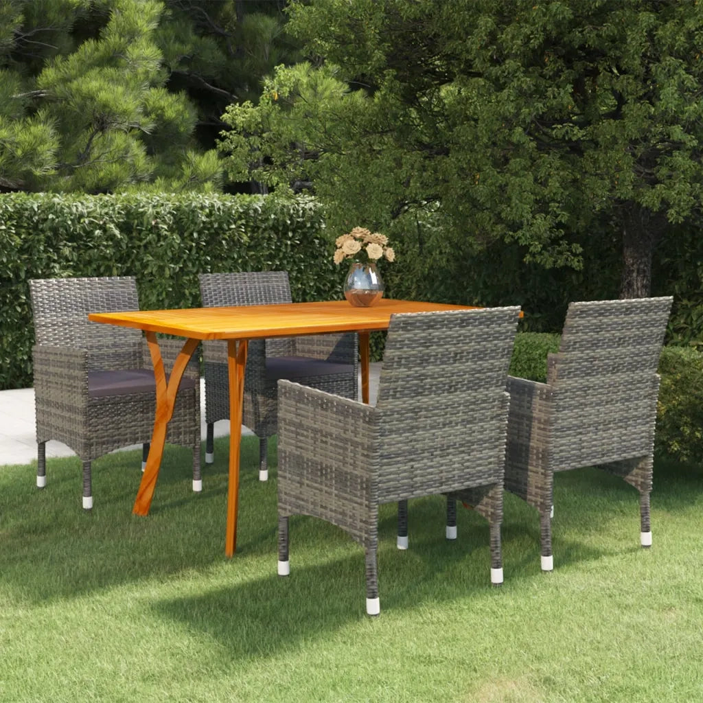 Set Mobili da Pranzo per Giardino 5 pz Grigio 3072112