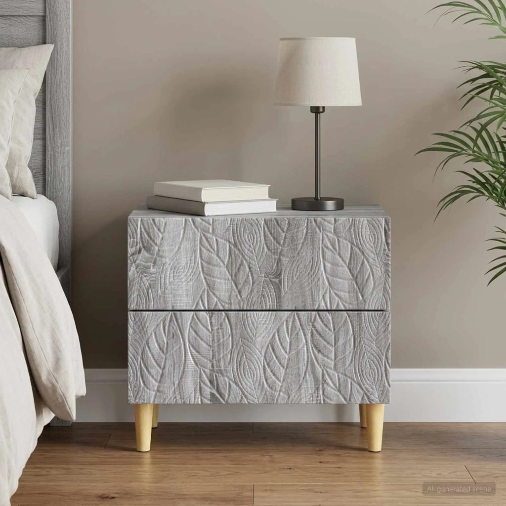 Comodino Sonoma grigio 62 x 34,5 x 48 cm Legno ingegnerizzato 895011
