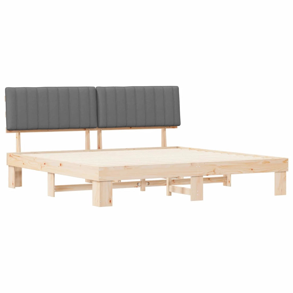 Letto con Testiera Rivestita Grigio chiaro 200 x 200 cm 3398094