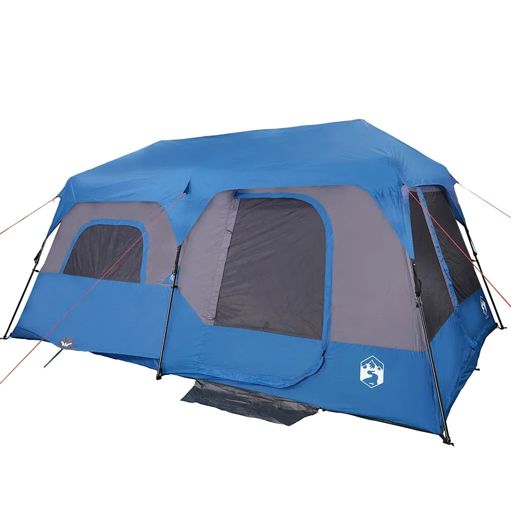 Tenda Campeggio 9 Persone-Tenda per Escursionismo Blu Rilascio Rapido Impermeabile