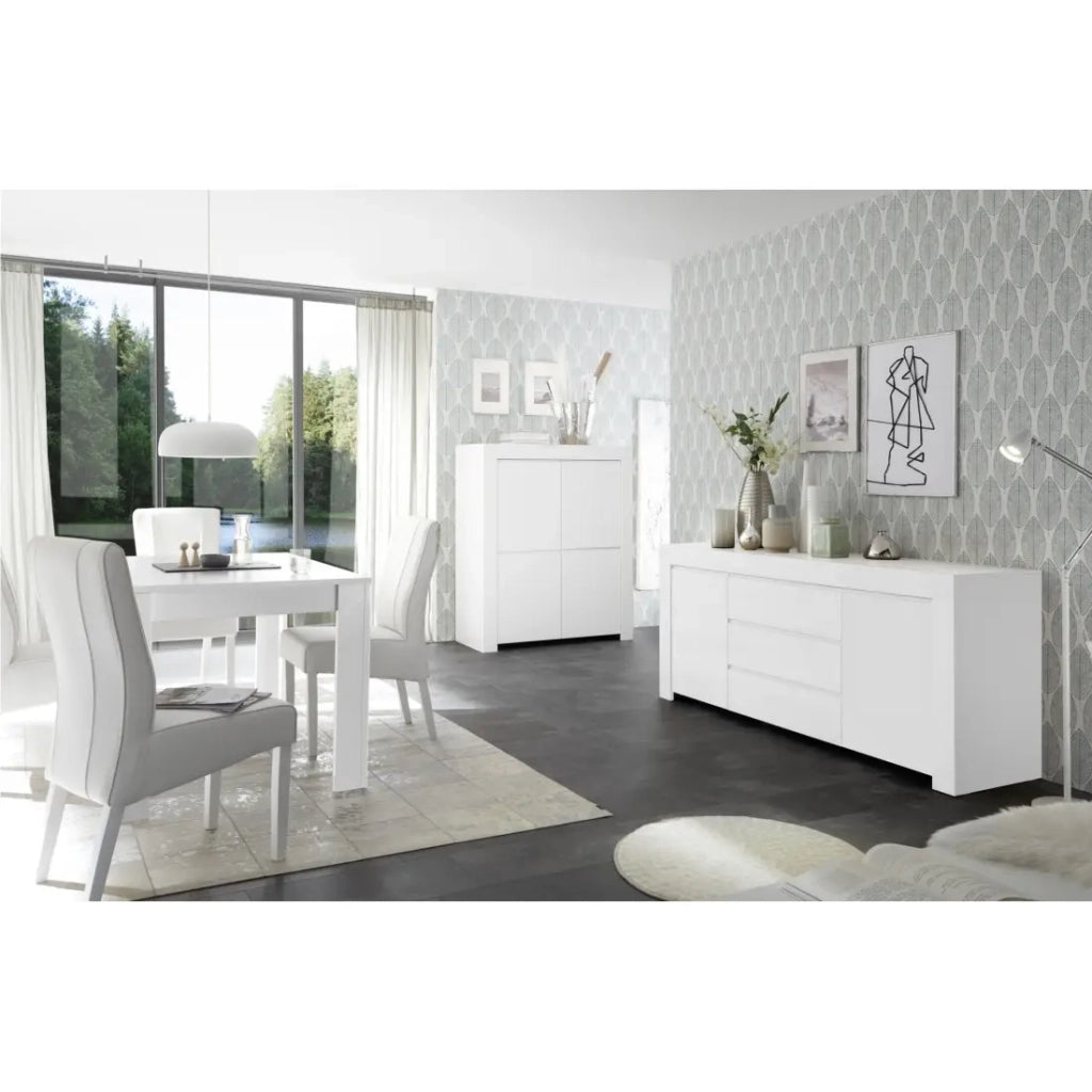 Tavolo allungabile 137x90, Collezione FALL, colore bianco lucido lacato