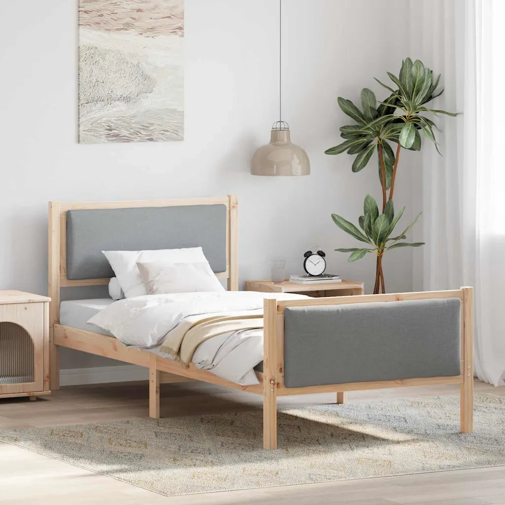 Struttura del letto Grigio chiaro 100 x 200 cm Tessuto