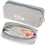 Etui per ragazze in tessuto corduroy, etui per ragazze in tessuto corduroy, etui per ragazze, etui per scuola, etui per ragazze (grigio)