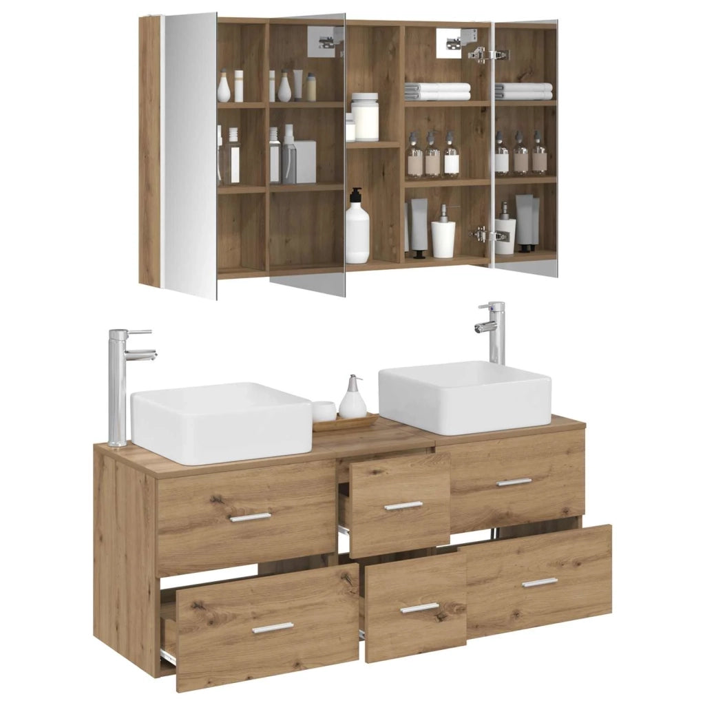 Set di mobili per il bagno 4 pcs Rovere Artigianale 3406790