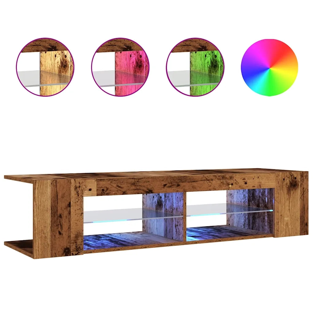 Mobile Porta TV con LED-Mobile per TV-Credenza TV Legno Antico 135x39x30 cm Truciolato