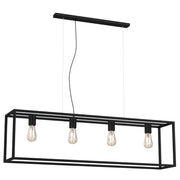 Lampada a sospensione industriale Frame nera 4xE27 Luminex