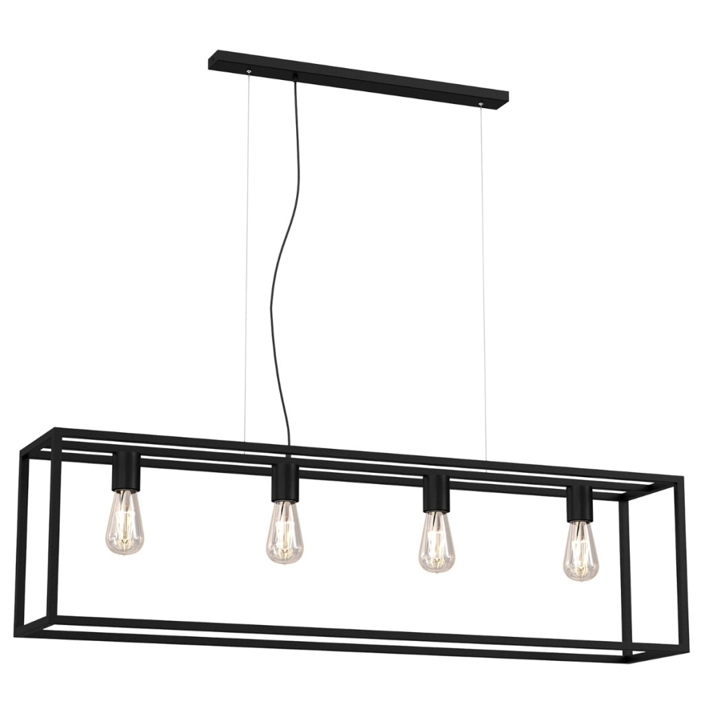 Lampada a sospensione industriale Frame nera 4xE27 Luminex