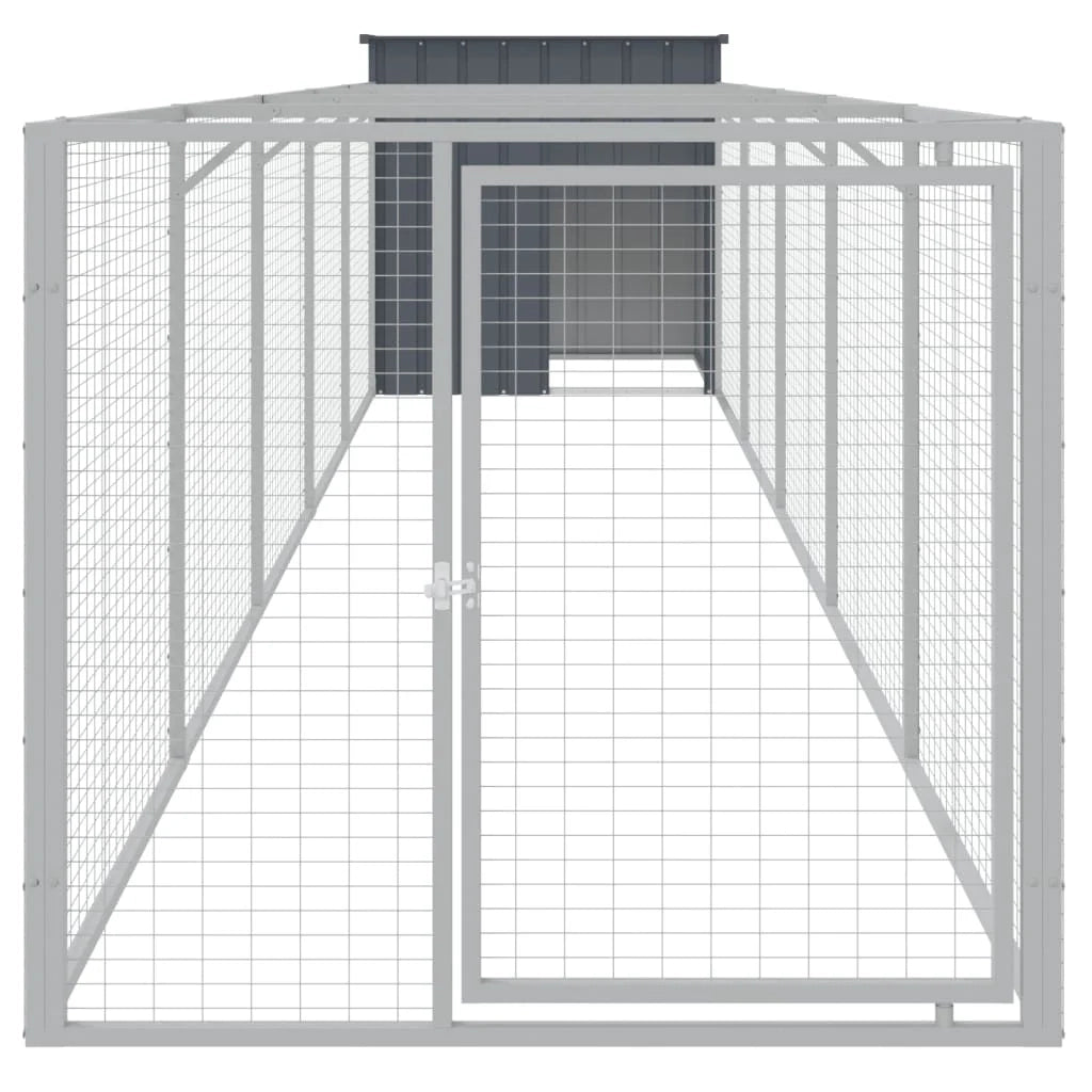 Cuccia per cani con cortile 110 x 609 x 110 cm antracite 02_0043466